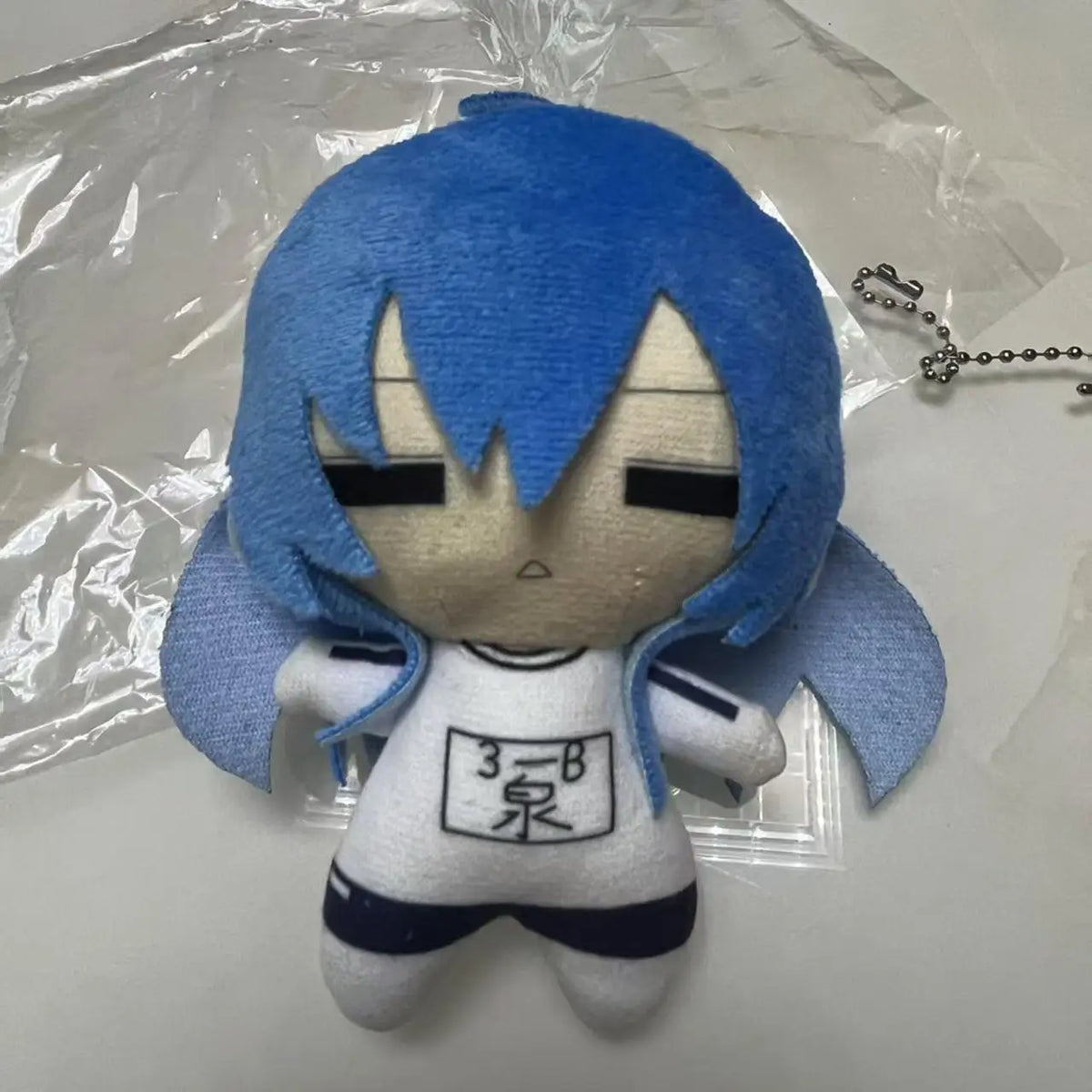 Wholesale Custom 10cm Nunu Plush Doll, Cute Blue Hair Anime Cotton Doll Keychain Backpack Pendant Gift for Fans