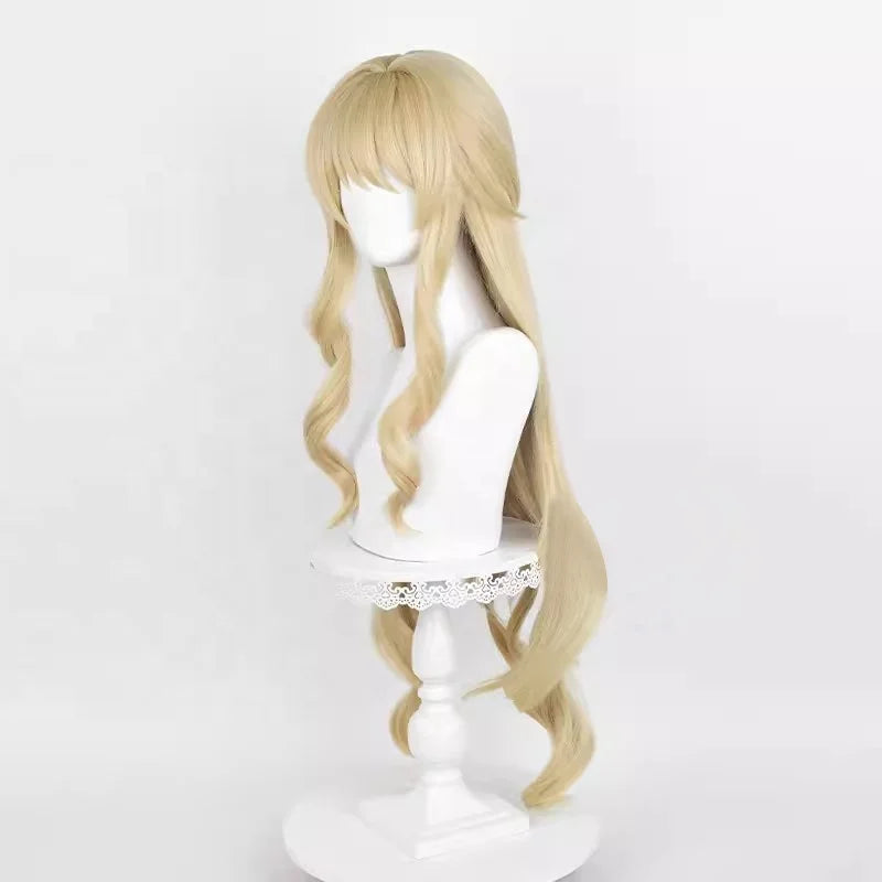 Wholesale Genshin Impact Navia Wig 95cm Long Curly Light Golden Fontaine Anime Synthetic Heat Resistant Hair  Cosplay Wig