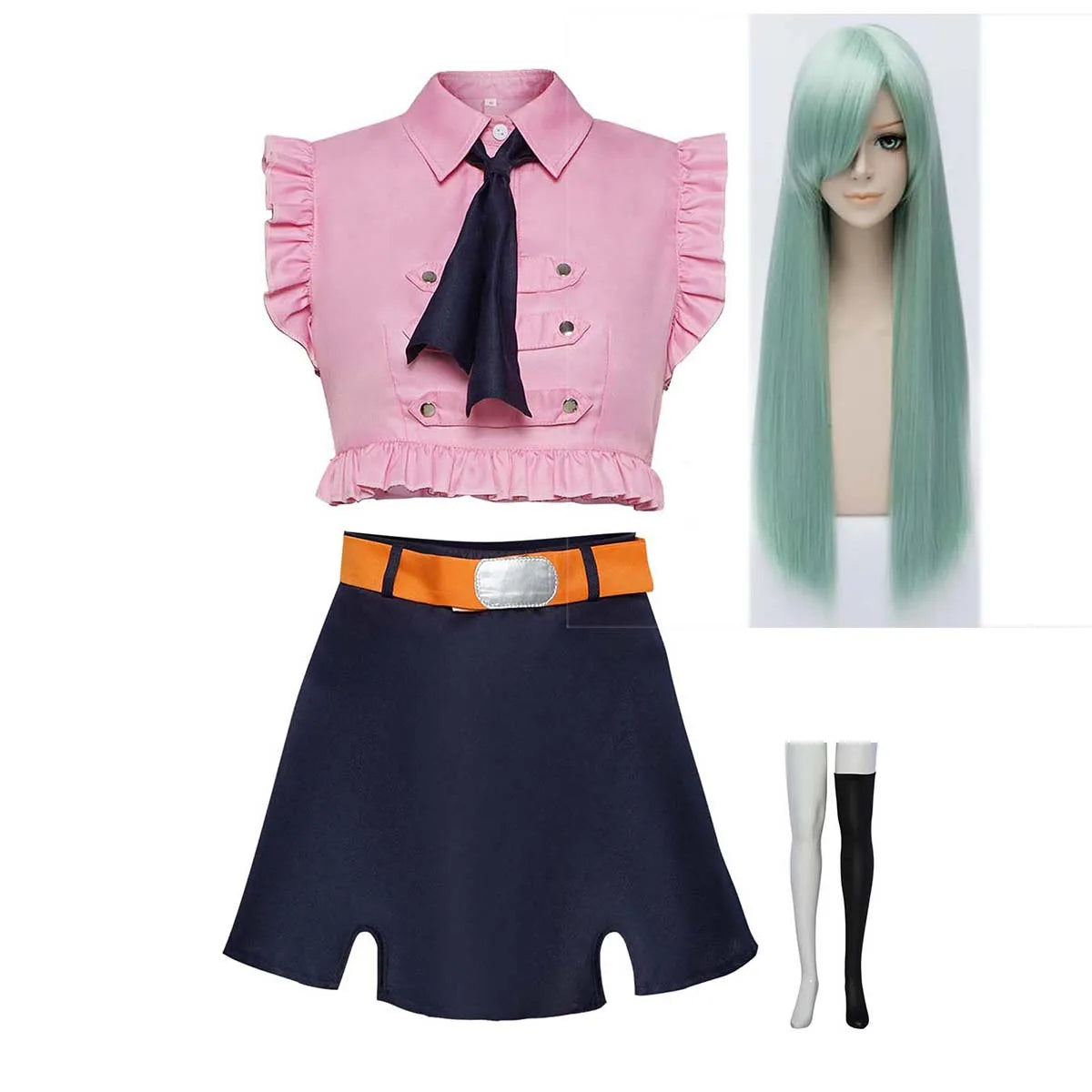 Halloween Party Anime the Seven Deadly Sins Elizabeth Liones Cosplay Costume AOKG-104
