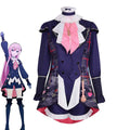 Women Halloween Party Clothing Anime Luka Cosplay Dark Blue Victorian Costume or Pink Wig GAHC-015