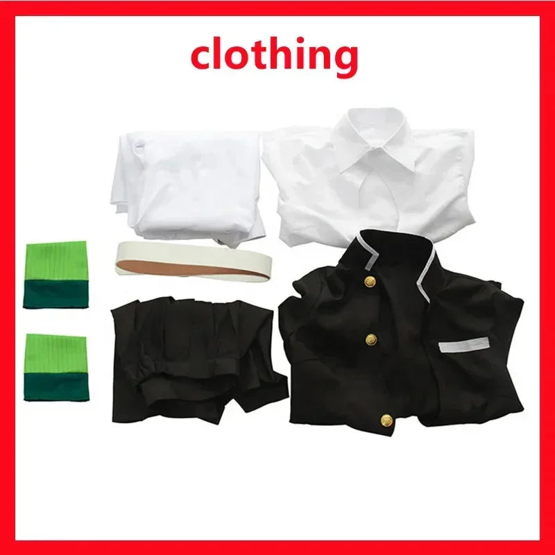 New Anime Kanroji Mitsuri Cosplay Kimetsu No Yaiba Costume Kimono Uniform Clothes Props Set