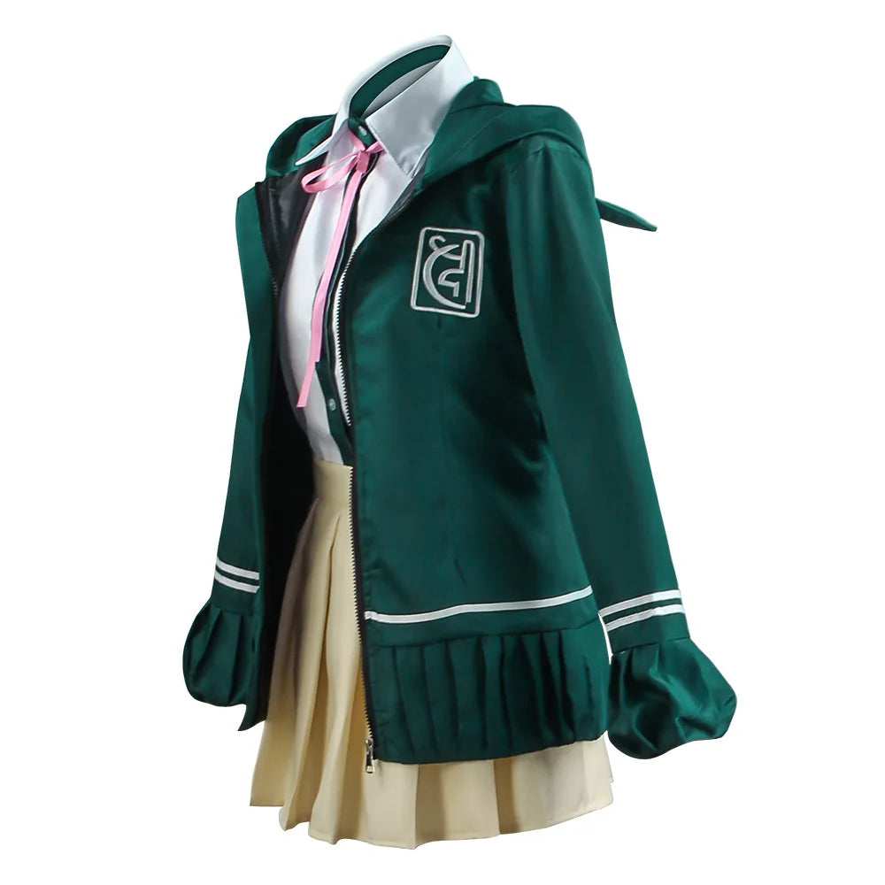Women Anime Nanami Chiaki Cosplay Uniform Dress Green GAHC-011