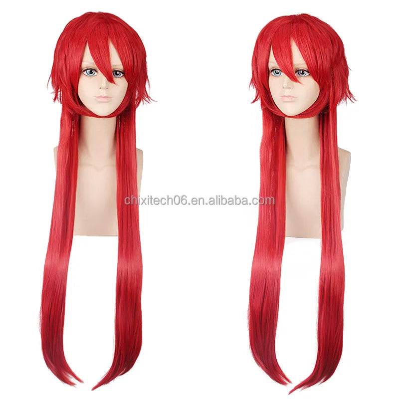 Zhu Shengda Red Upturned and Straight Hair Greer High-temperature Silk Factory Direct Sale Anime Wig 028
