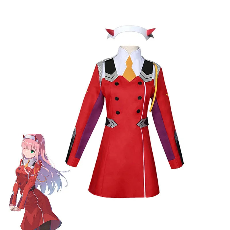 Darling in the Franxx 02 Zero Two Cosplay Costume for Women Halloween Costume Wig Christmas Carnival Tight 3D Printing Bodysuit