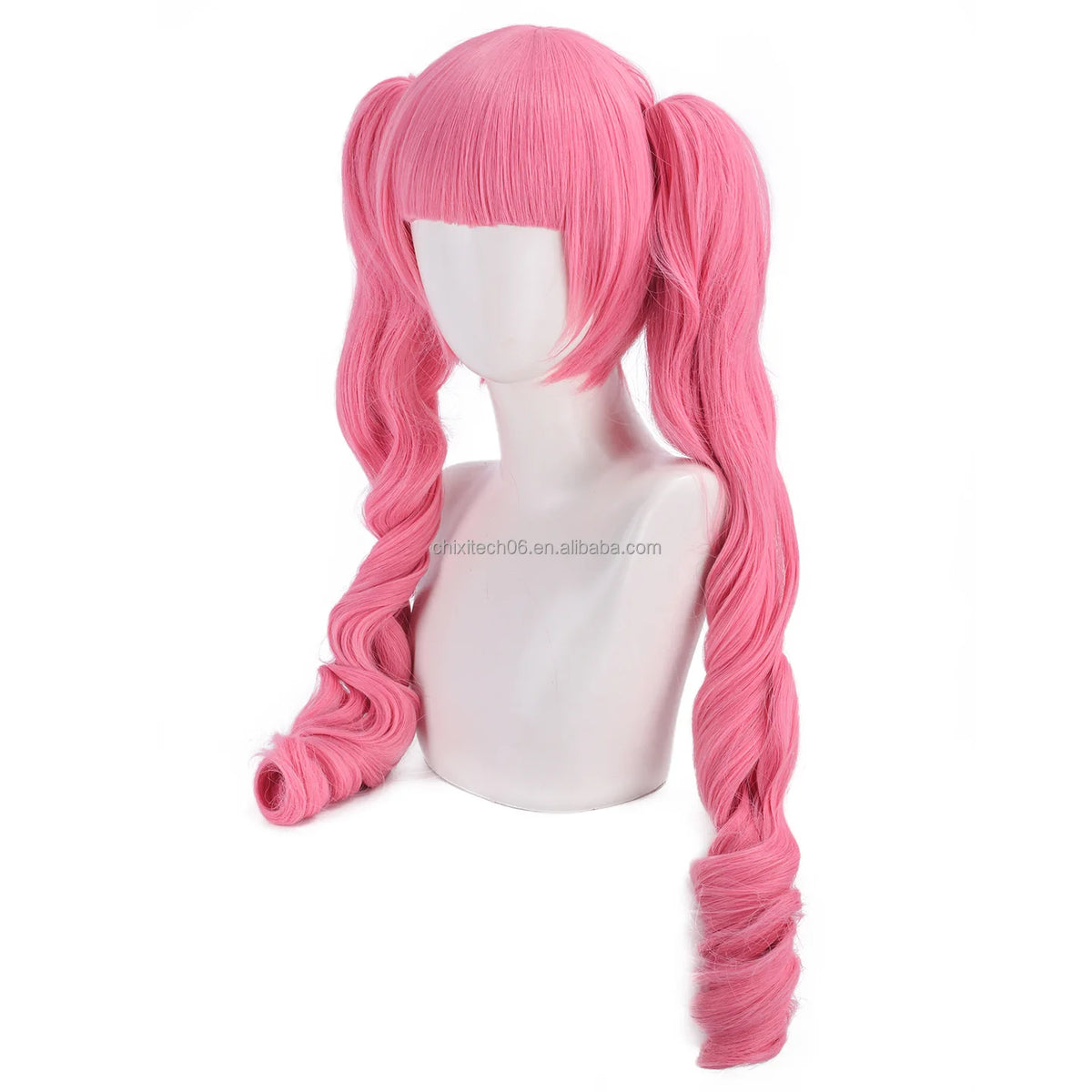 Lord Saint Cosplay One Piece Ghost Princess Perona Cos Wig Hitoun Pink Double-Roll Ponytail