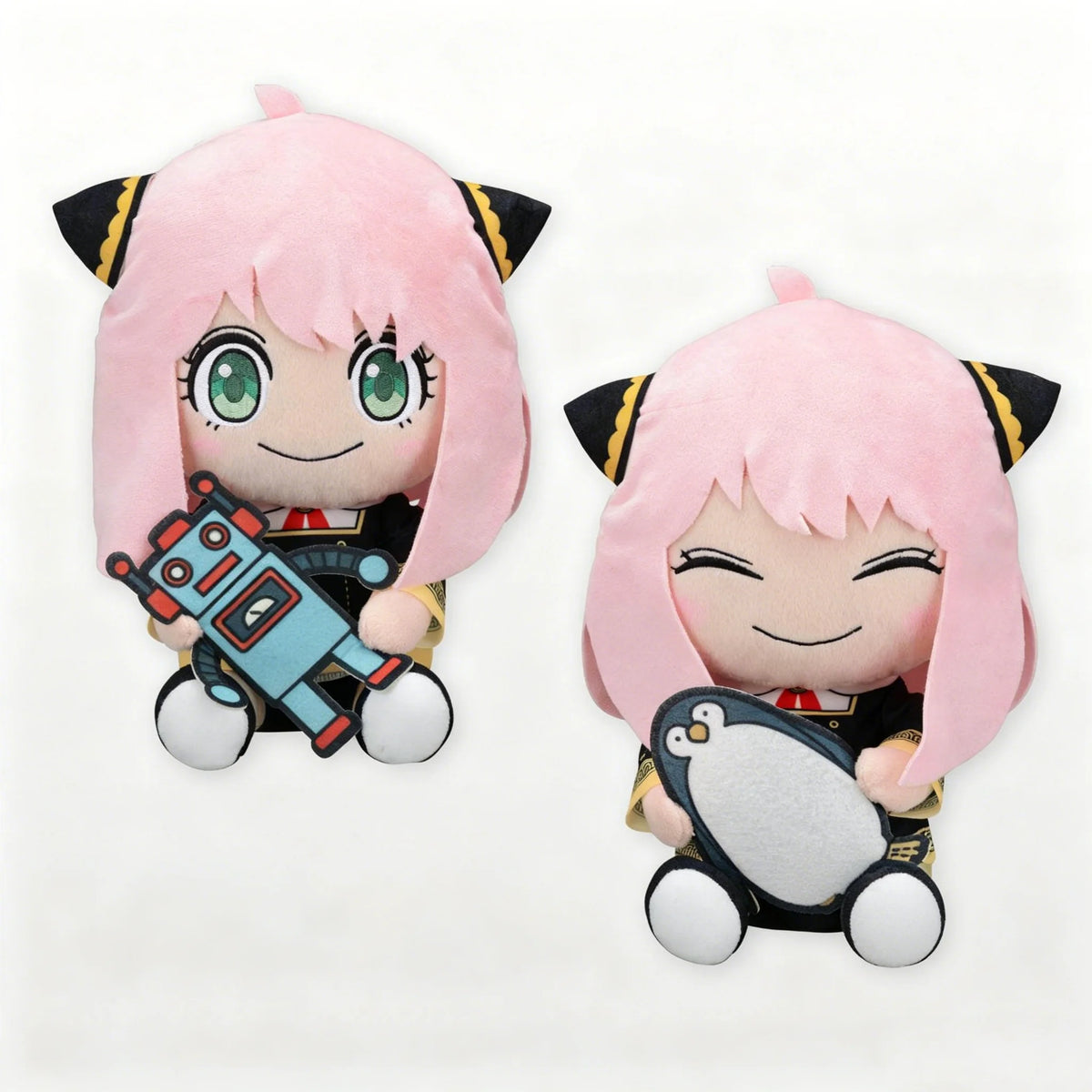 Wholesale Official Anya Forger With Robot Toy Sitting Plush Doll Soft PP Cotton Stuffed Toy for Spy Family Anime Fans Gifts