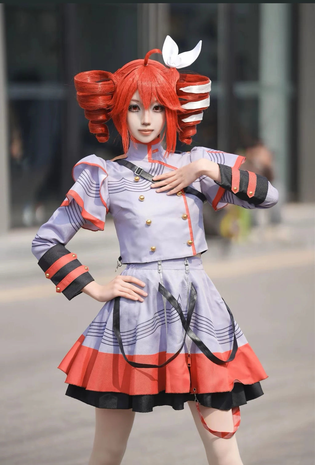 Girls Anime Full Set Outfit Fancy Virtual Idol Convention Cosplay Dress Clothes for Halloween Carnival Party Stag AL048-W