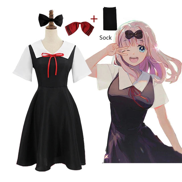 Anime Kaguya-Sama: Love Is War Shinomiya Kaguya Cosplay Costumes Fujiwara Chika Adult Anime Clothing Woman Dresses Headdress