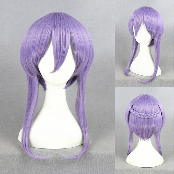 Cheap Wholesale Seraph of the End Anime Wig 40cm Short Light Purple Hiiragi Shinoa Cosplay Wig Synthetic Halloween Party Wig