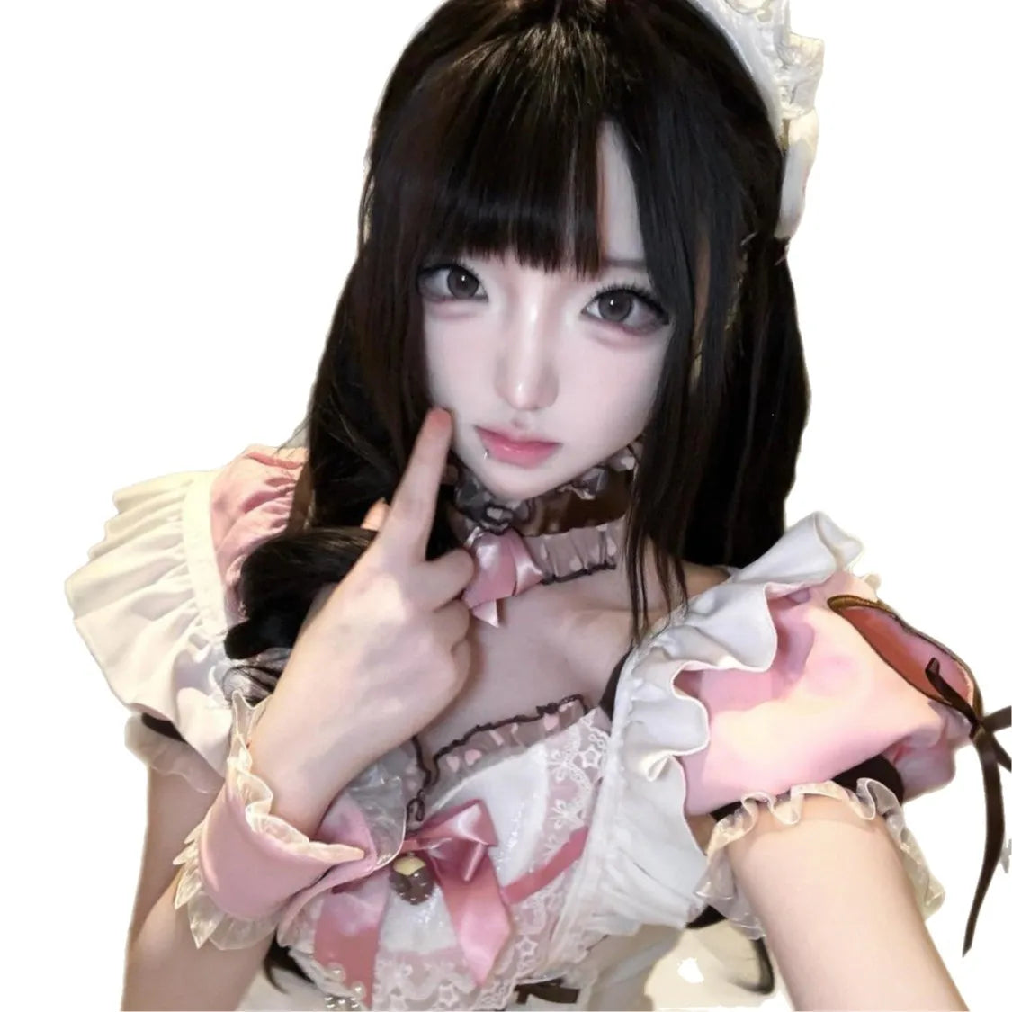 Summer New Arrival Sweet Designer Lace Patchwork Dress Bow Apron-Style Waist-Cinching Two-Piece Set Flatters Figure Dress