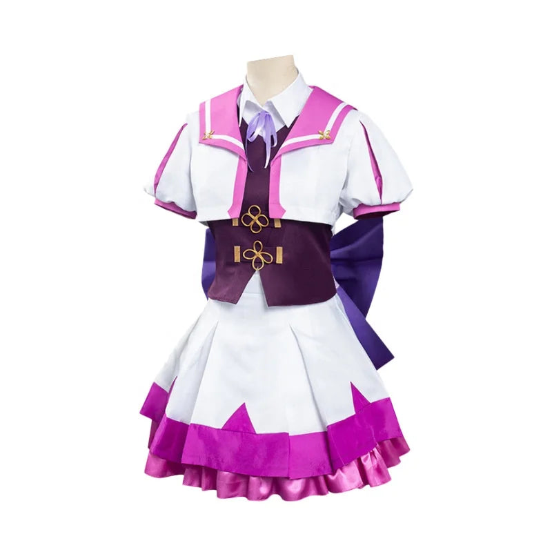 Wholesale Pretty Derby Costume High School Uniform Outfit Purple Sailor Lolita Dress Special Week Anime Cosplay Costumes