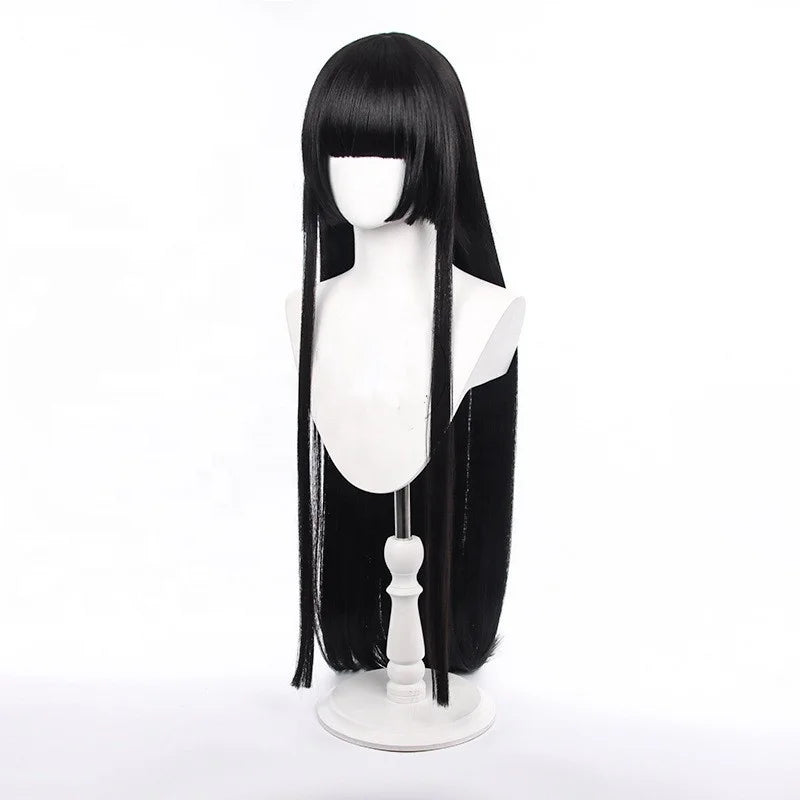Wholesale Kakegurui Jabami Yumeko Wig Cosplay 100cm Long  Black Straight Synthetic Anime Halloween Party Cosplay Wig
