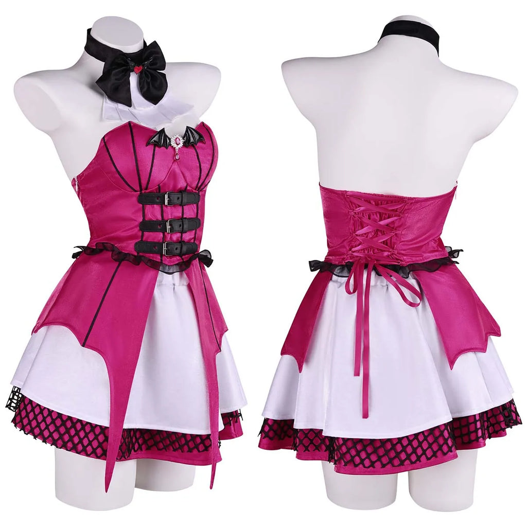 Halloween Gothic Women's Vampire Draculaura Corset Dress Costume or Wig DONG-032