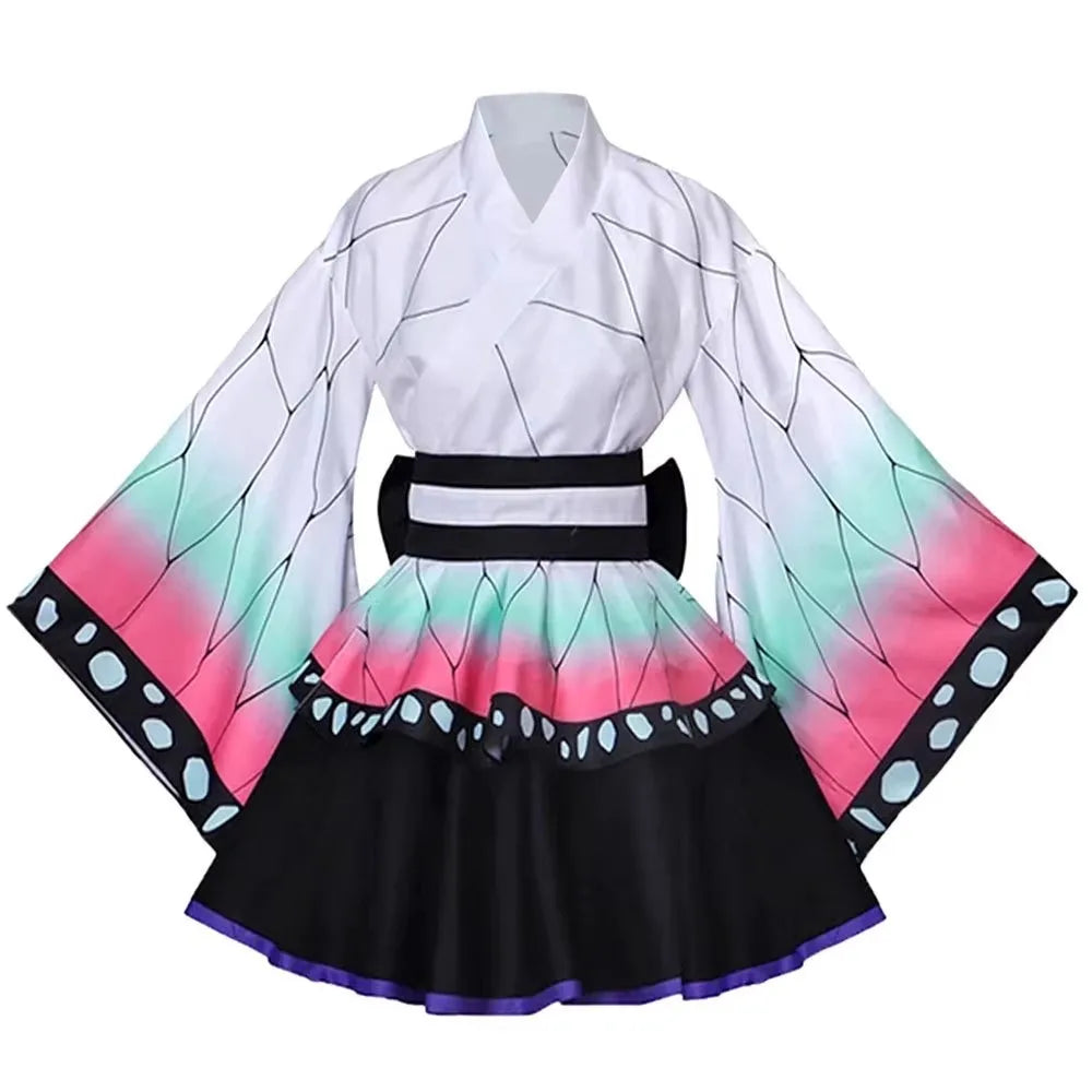 Anime Cosplay Costume Japanese Kimono Yukata Dress for Adult Women Polyester Outfit with Obi Belt ODM Design Service