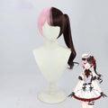 Women Virtual YouTuber VTuber Hinano Tachibana Cosplay Long Half Pink Half Black Heat Resistant Hair Wigs IDOL-019