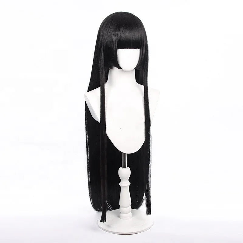Wholesale Kakegurui Jabami Yumeko Wig Cosplay 100cm Long  Black Straight Synthetic Anime Halloween Party Cosplay Wig