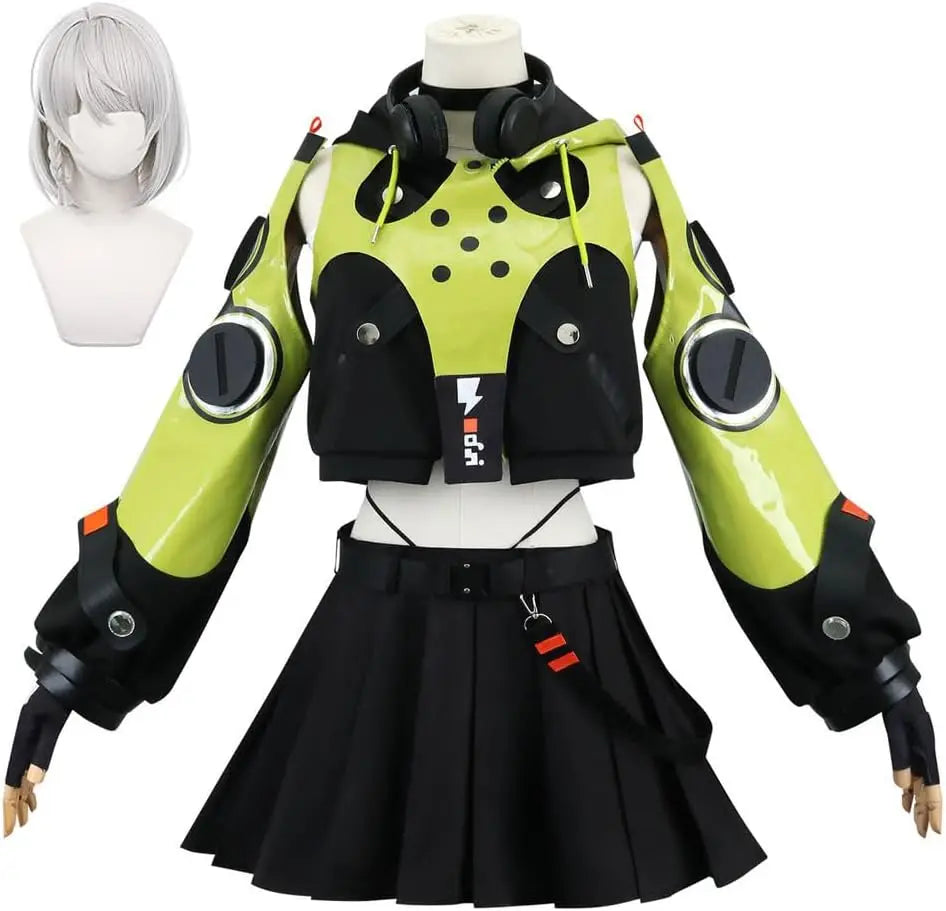 Anby Demara Cosplay Costume Zenless Zone Zero Outfit Green Dress Full Set Halloween