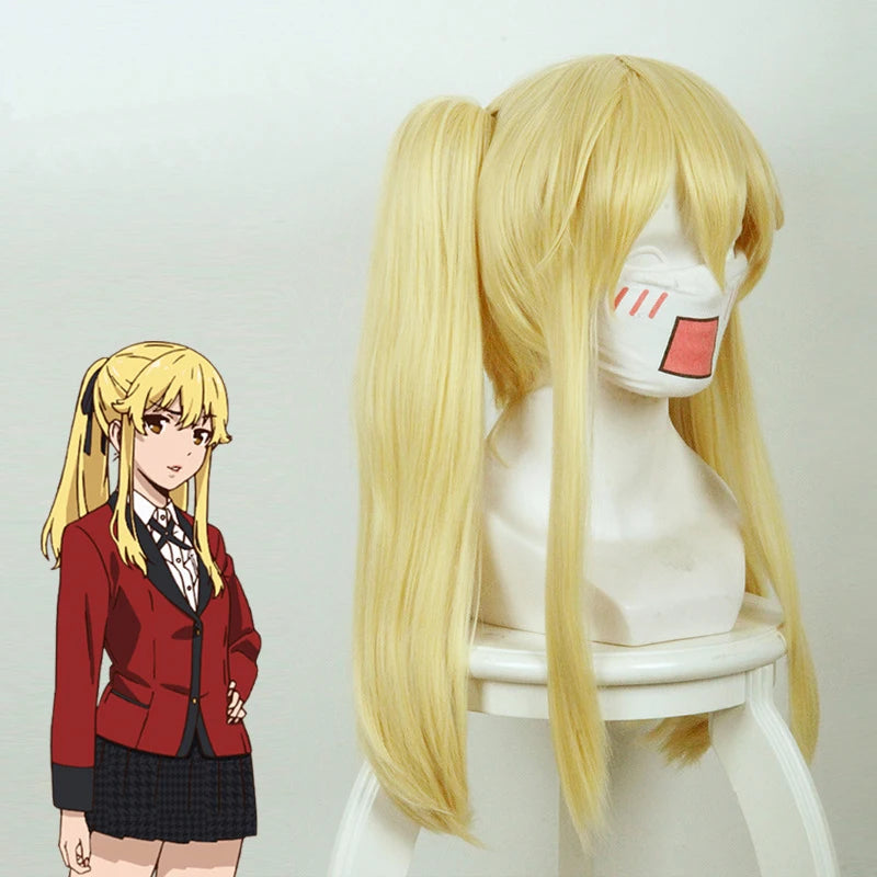 Ainizi Synthetic Braided Shape Japanese Cartoon Kakegurui Series Character of Mary Saotome Cosplay Wig for Girls