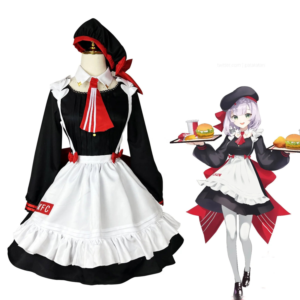 Wholesale High Quality Genshin Impact Anime Cosplay Costume Lolita Maid Dress Halloween Party Noelle Costume