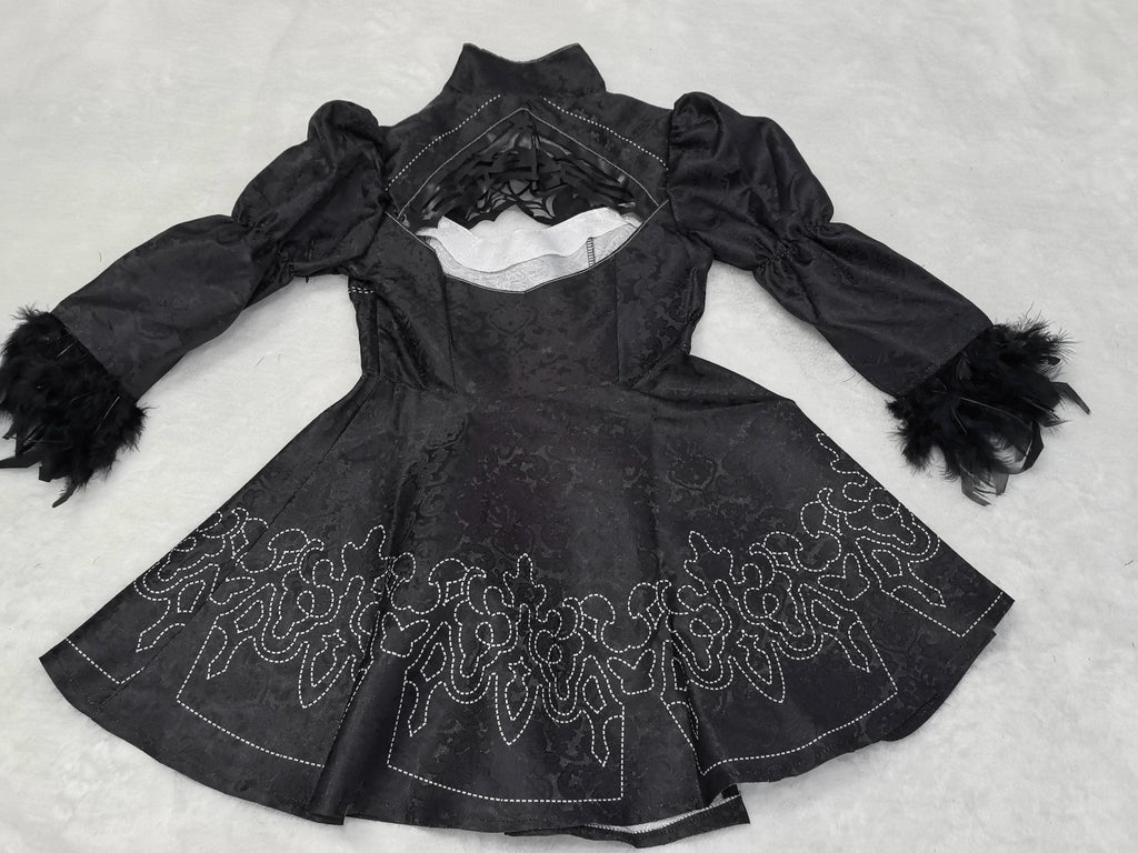 Anime Nier Automata Cosplay 9S Yorha 2B Cosplay Suit Male Women Outfit Wig Disguise Costume Plus Size Fancy Party Black Dress