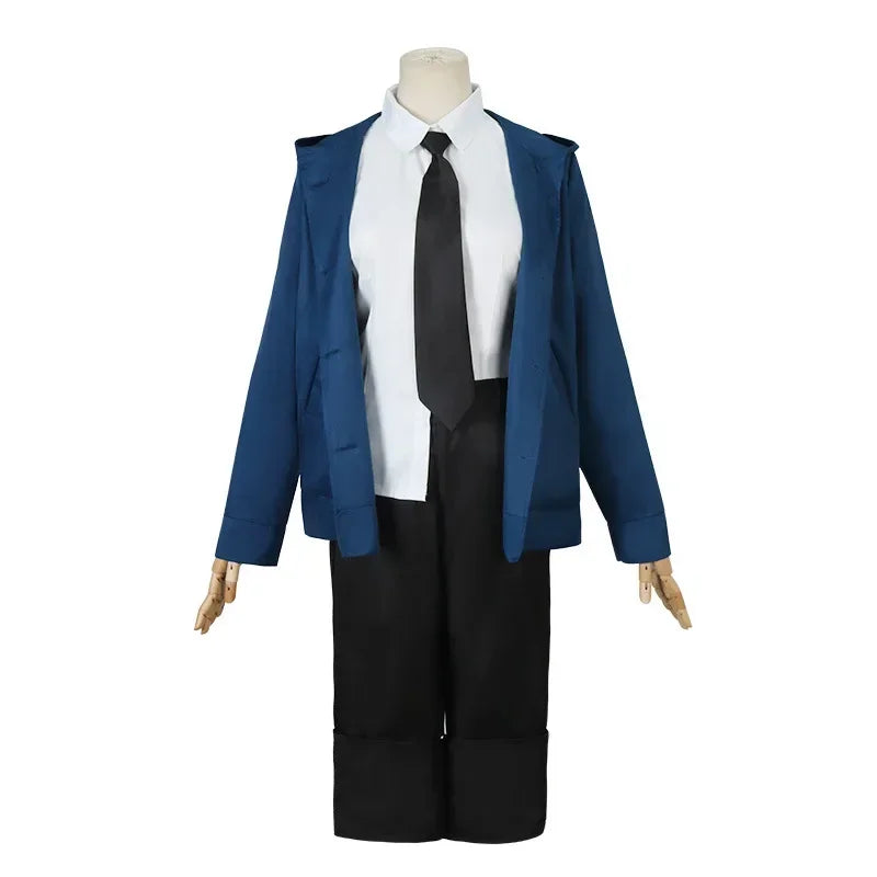 Power Cosplay Anime Power Cosplay Costume Wig Uniform Blue Jackets Pants Horn Halloween Carnival Costumes for Women Adult