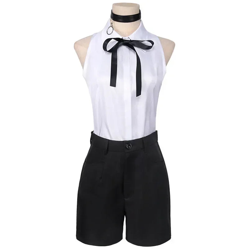 Costume Cosplay Anime Chainsaw Man Reze Cosplay Uniform Set Necklace Wig Halloween Carnival Party Dress Girl