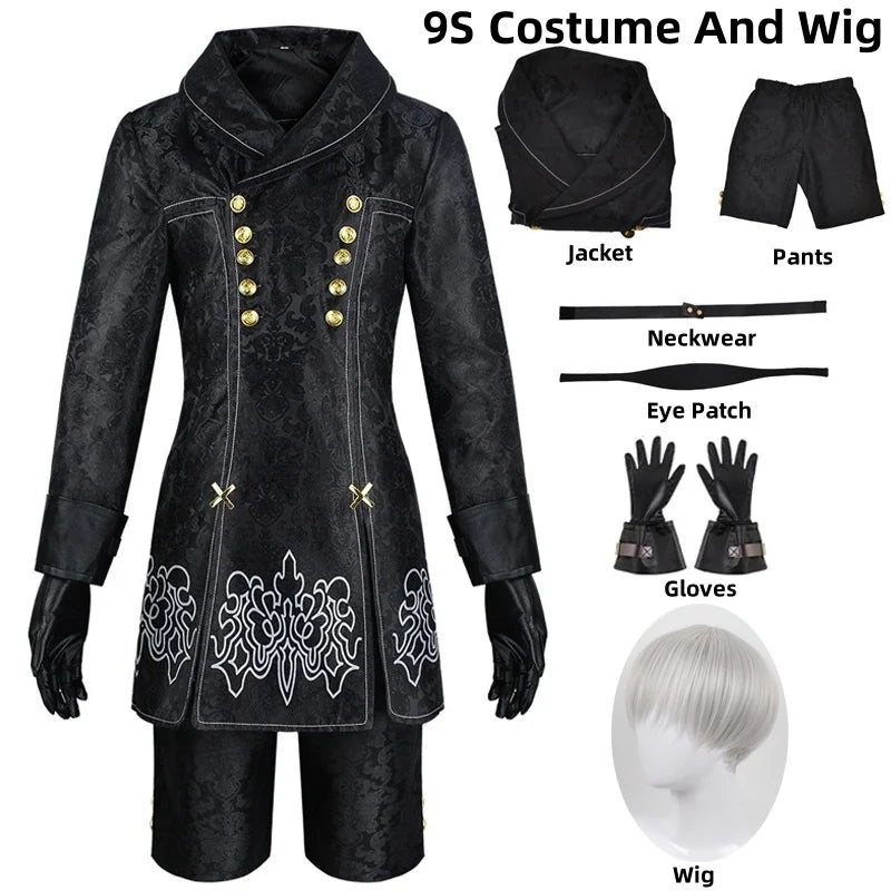 Nier Automata — 9S and 2B Cosplay Costume and Wig
