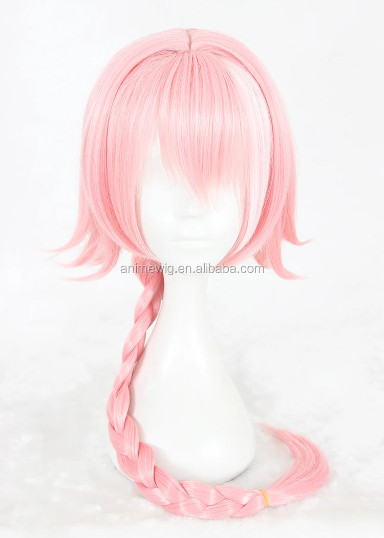 Wholesale Long Pink Wig Cosplay 80cm Fate/Apocrypha Astolfo Wig Synthetic Heat Resistant Anime Cosplay Hair Wigs